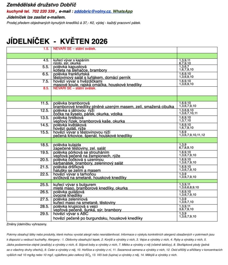 Jídelníček